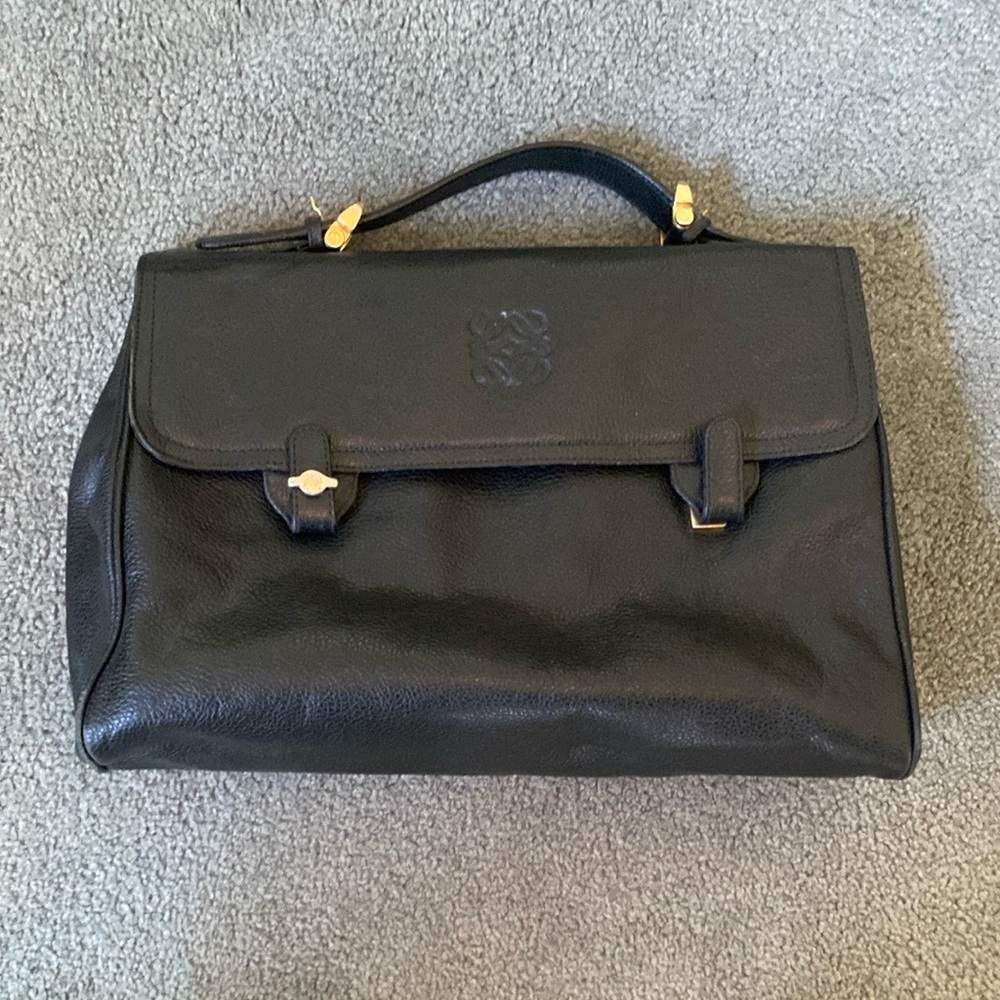 Loewe Pebbled Leather Attaché Bag